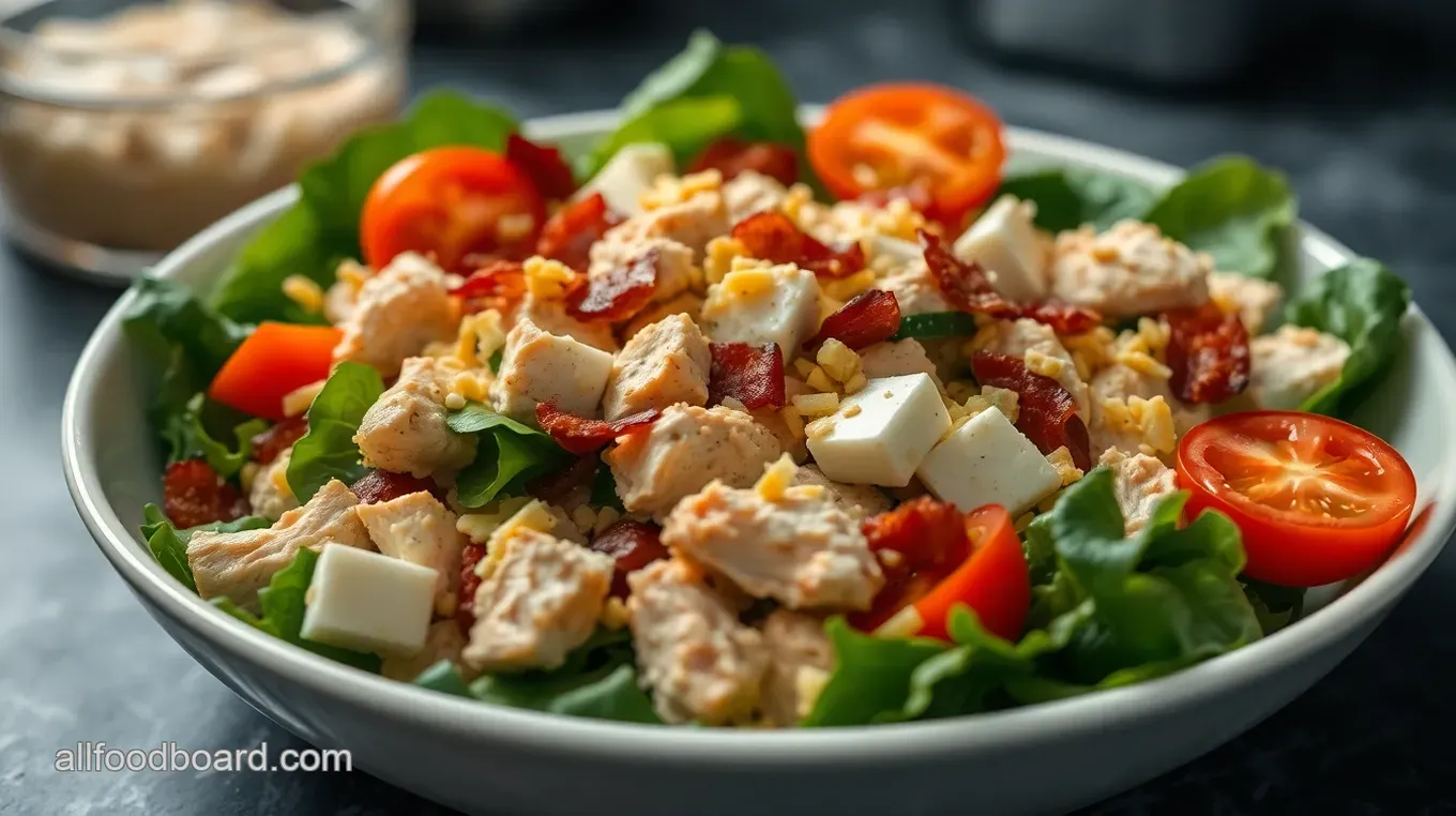 Easy Chicken Bacon Ranch Salad: A Family Favourite for Quick Lunches Hearty Chicken Bacon Ranch Salad