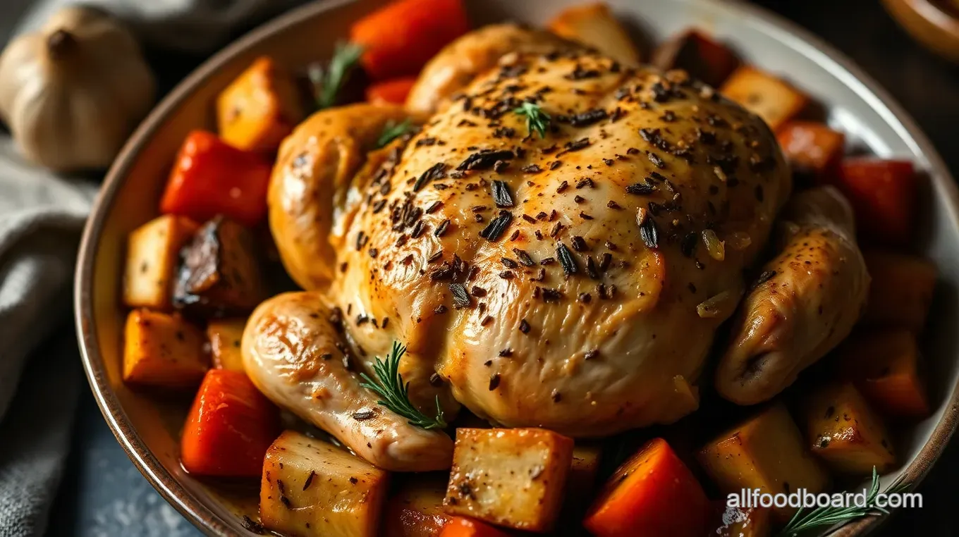 Easy Chicken Recipes: Savory Herb-Roasted Chicken with Veggies Savory Herb-Roasted Chicken with Vegetables