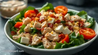 Easy Chicken Bacon Ranch Salad: A Family Favourite for Quick Lunches recipe card