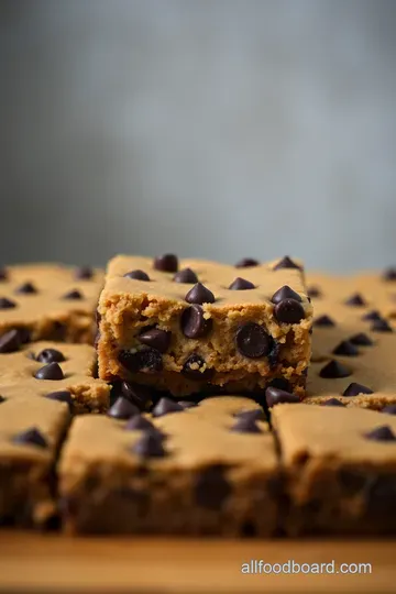 Chewy Chocolate Chip Cookie Bars presentation