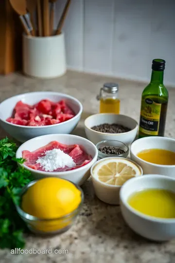 Classic Beef Carpaccio with Lemon and Capers ingredients