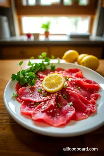Classic Beef Carpaccio with Lemon and Capers steps