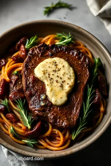 Flavor-Packed Flat Iron Steak with Garlic Herb Butter presentation