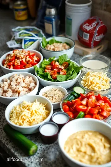 Hearty Chicken Bacon Ranch Salad ingredients