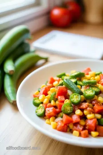 Savory Okra Corn and Tomato Delight steps