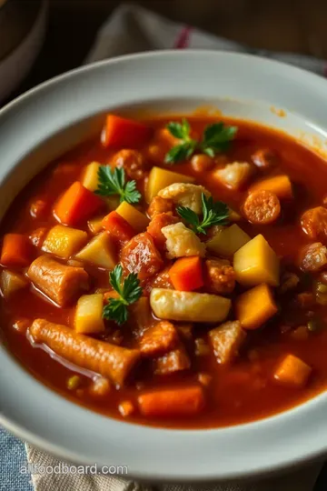 Spanish Chicken Soup with Chorizo and Chickpeas presentation