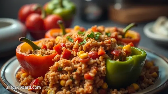 Cheesy Stuffed Bell Pepper Casserole