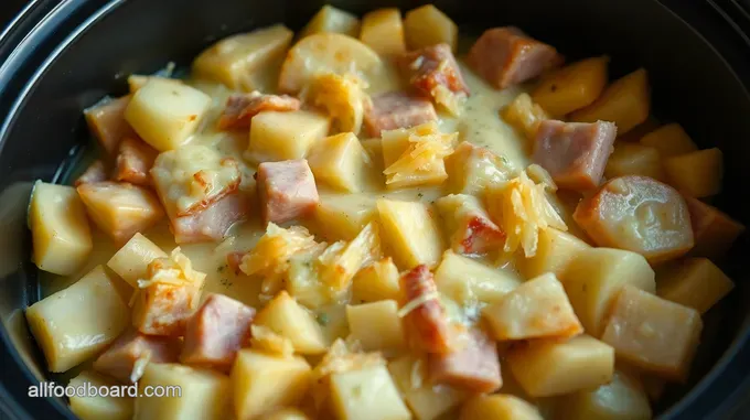 Creamy Scalloped Potatoes and Ham in a Slow Cooker